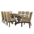 Acme Landon Square Wooden Top Dining Table in Salvage Brown