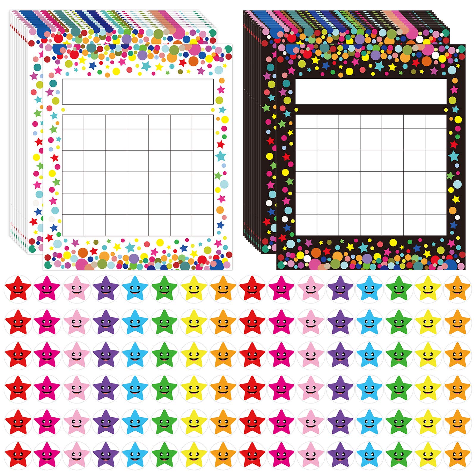 Yoklili 80 Confetti Incentive Chart For Classroom Home With 800 Star Stickers