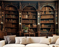 Qghot Medieval Tapestry Vintage Bookshelf Tapestry Wall Hanging Library Backdrop Bookcase Books Room Wall Covering Victorian Wal