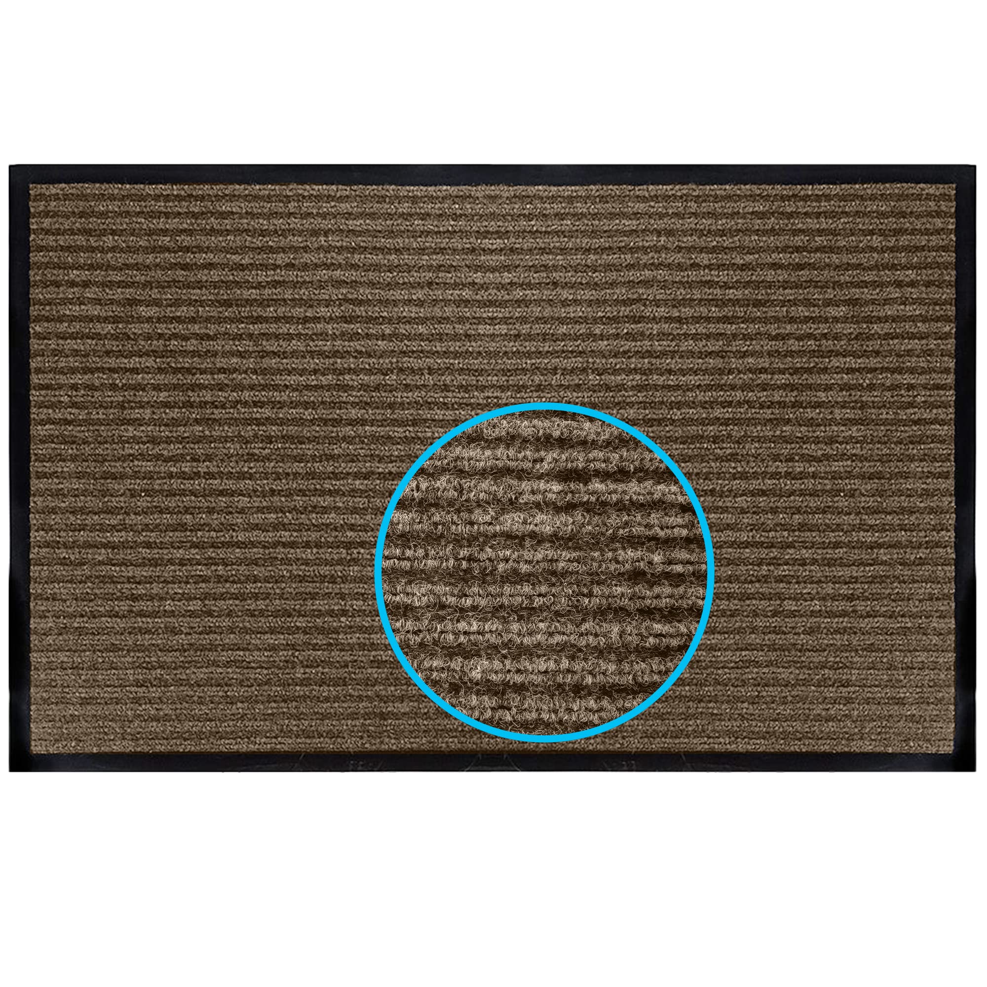 Luxurux Heavy Duty Rubber Door Mat - Durable, Indoor/Outdoor Use - Easy To Clean, Waterproof, Low-Profile Entry Mat - Ideal For