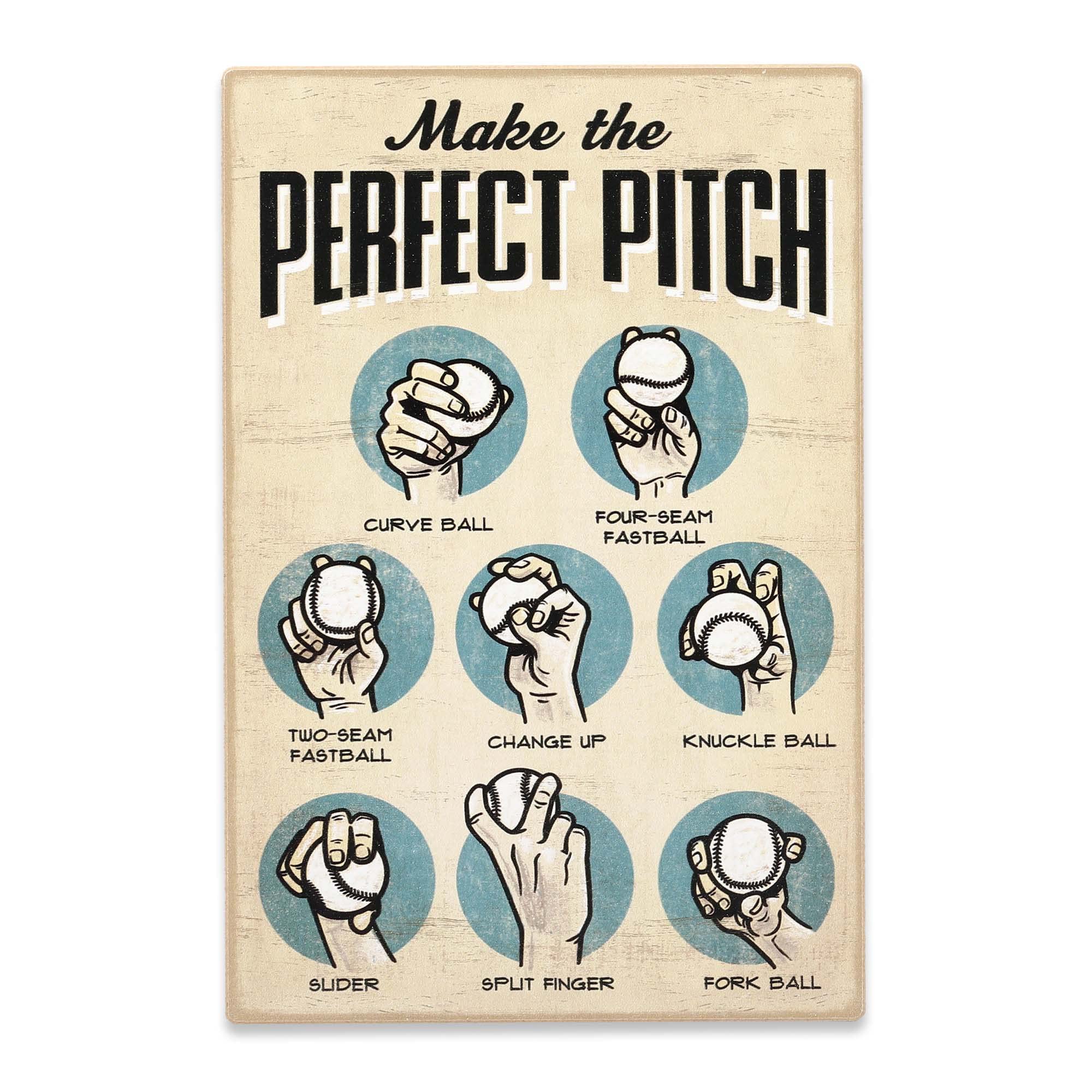 Make the Perfect Pitch Baseball Wood Wall Decor - Vintage Baseball Sign for Man Cave, Kids Bedroom or Play Room