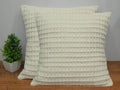 Home Colors.In Cotton Large Waffle Weave Cushion Cover Set Of 2  Decorative Hand Woven Throw Pillow Case  20 X 20 Inch  Natur