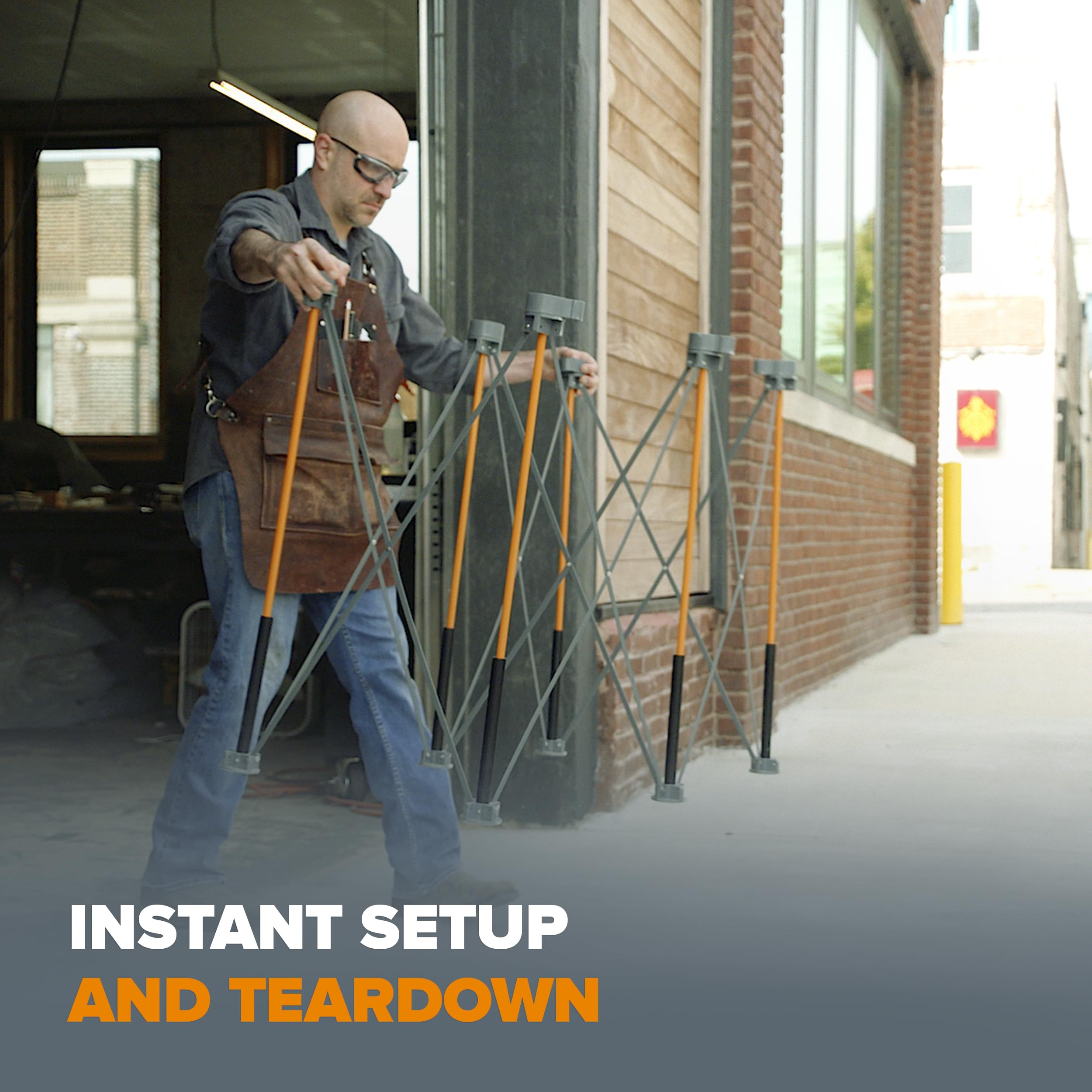 Bora Centipede Ct6 36 Inch Tall Portable Folding Workstand With Carry Strap, Collapsible Workbench, Construction Table, Support, Sawhorse, 2Ft X 4Ft, 36 Inch Work Height, 2,500Lb Weight Capacity