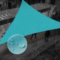 Sunny Guard Waterproof Sun Shade Sail 10' X 10' X 14' Turquoise Blue Triangle Uv Block Sunshade For Backyard Yard Deck Patio Gar