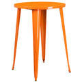 Flash Furniture Philip Commercial Grade 30" Round Orange Metal Indoor-Outdoor Bar Height Table