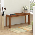 Furinno Tioman Hardwood Outdoor Backless Country Stool Bench in Teak Oil, Natural