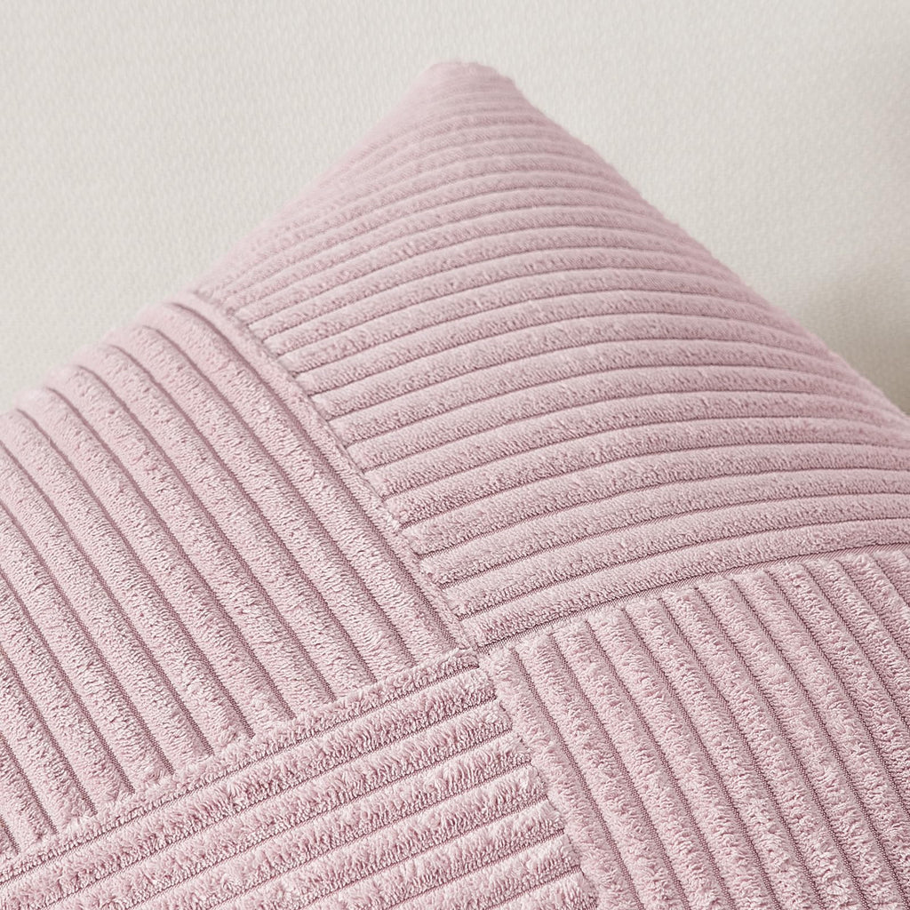 Topfinel Set Of 2 Blush Pink Decorative Throw Pillow Covers 20X20 Inch, Soft Corduroy Square Couch Pillow Covers Windmill Textur