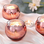 Lamorgift 36 Pcs Rose Gold Votive Candle Holders- Rose Gold Party Decorations For Wedding, Bridal Shower Decorations, Engagement