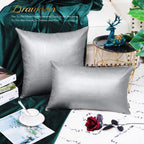 Brawarm Silver Leather Throw Pillows 12 X 20 Inches, Snake Leather Pillow Covers Pack Of 2, Faux Leather Decorative Lumbar Pillo