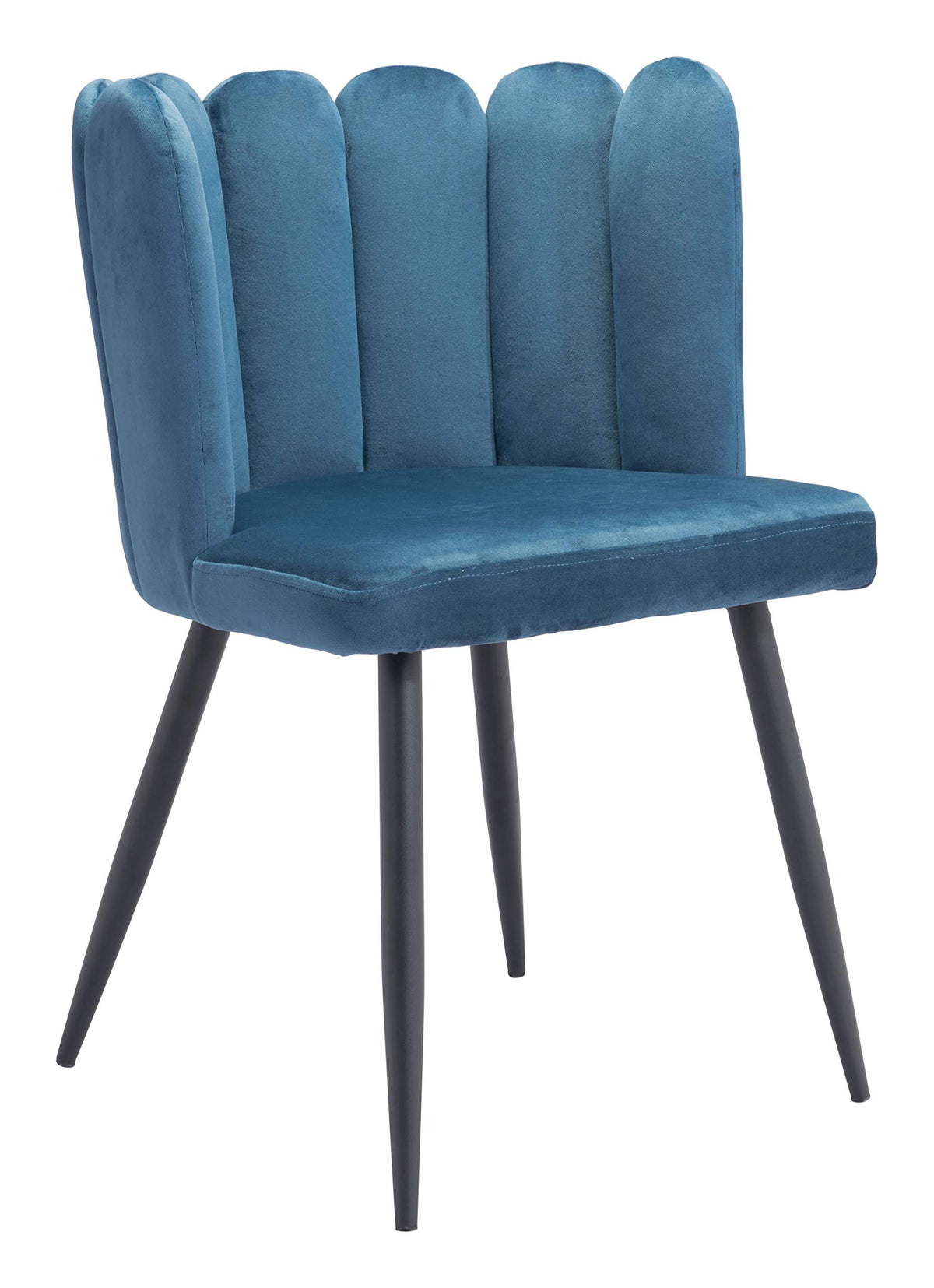 Homeroots 22' X 22' X 31.5' Steel Blue, Velvet, Steel & Plywood, Chair - Set Of 2