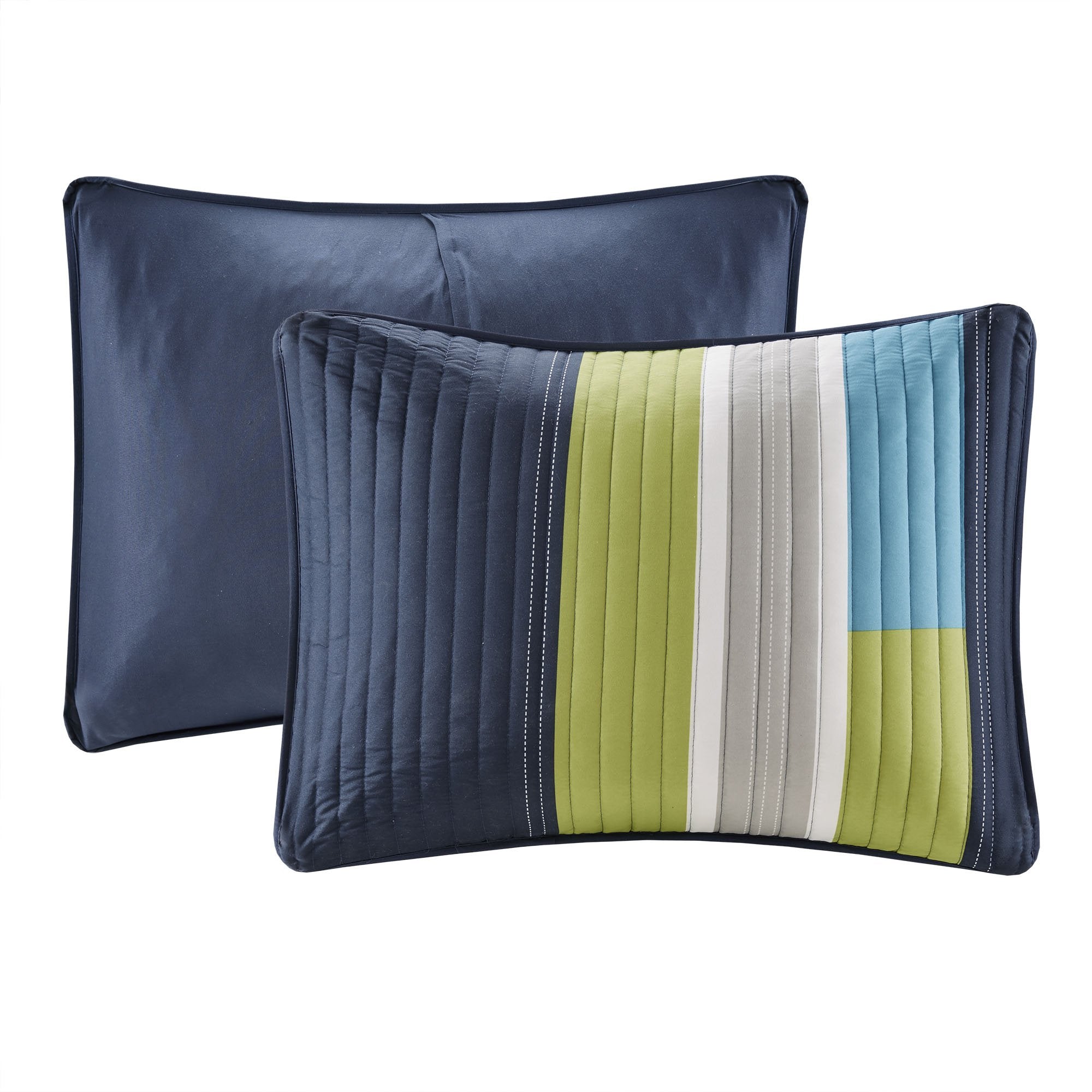 Comfort Spaces Cs14-0861 2 Piece Quilt Coverlet Bedspread All Season Lightweight Hypoallergenic Pipeline Colorblock Kids Bedding