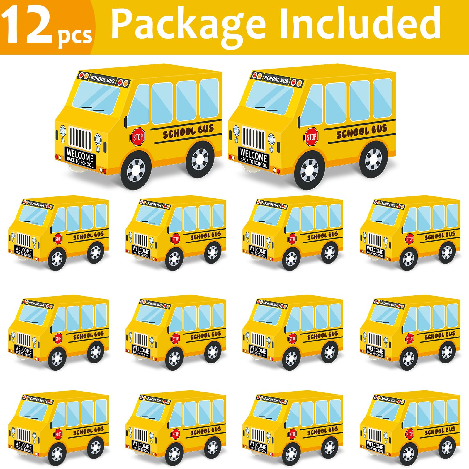 24 Pcs School Bus Party Treat Boxes School Bus Decorations Back To School Party Favor Boxes First Day Of Yellow School Bus Candy