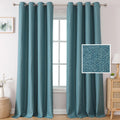 H.VERSAILTEX Linen Blackout Curtains 84 Inches Long for Bedroom/Living Room Thermal Insulated Grommet Curtains Primitive Texture