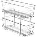 Simple Houseware 2 Tier Narrow Drawer Cabinet PullOut Organizer, Clear