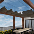 Windscreen4Less 4' X 9' Retractable Sun Shade Canopy Cover Sliding Wave Shade Sail For Pergola Patio Deck Yard Gazebo Outdoor (B