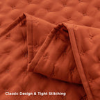 Andency King Size Quilt Bedding Set (106X96 Inch), 3 Pieces Burnt Orange Fall Soft Lightweight Bedspread Coverlet, Terracotta Ru