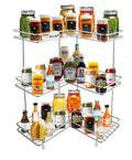 Parage Stainless Steel Kitchen Rack 3 Tier L Shape Corner Shelf Stand, Multipurpose Storage Rack Kitchen Organizer, Vegetable St