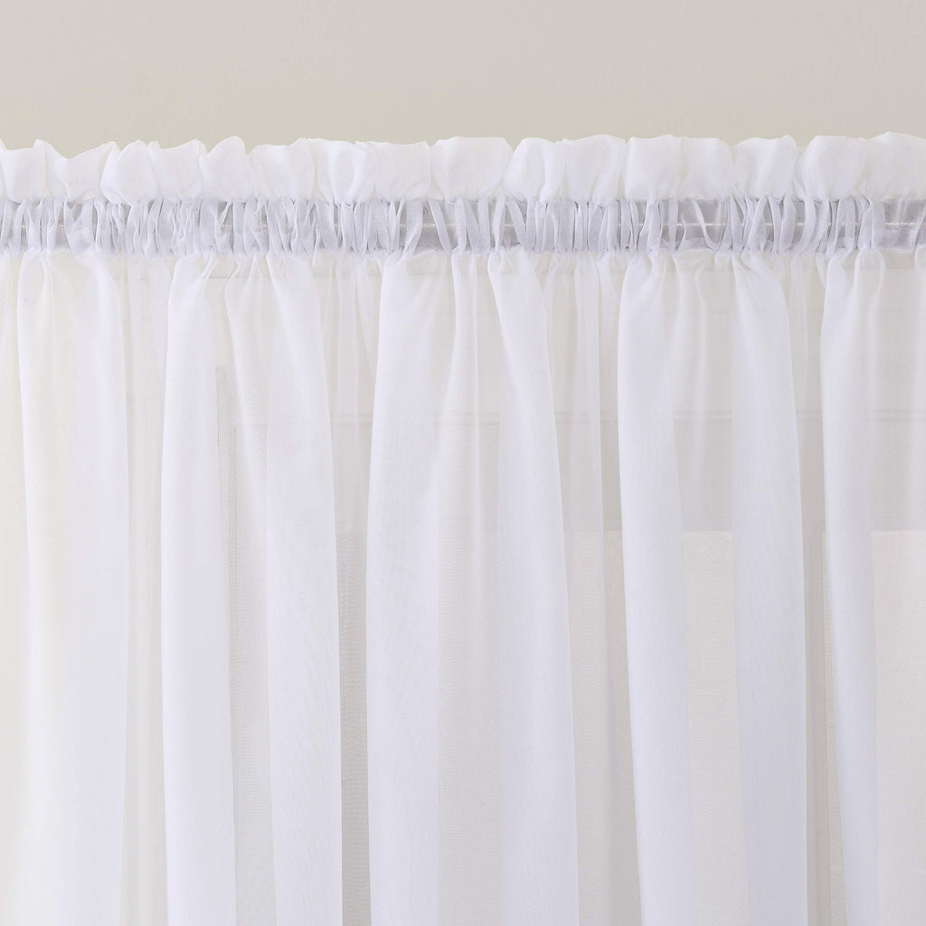 No. 918 Emily Sheer Voile Rod Pocket Door Sidelight Curtain Panel, 28'' X 72'', White