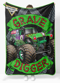 Monster Jam Plush Throw Blanket - Measures 46 X 60 Inches - Super Soft & Cozy Fleece Kids Bedding Features Grave Digger