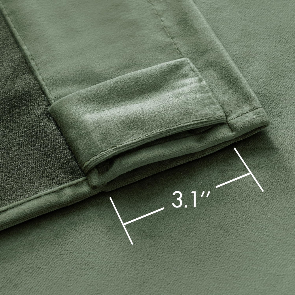 Miulee Velvet Curtains 108 Inches - Luxury Blackout Curtains For Bedroom Living Room Thermal Insulated Super Soft Window Drapes Rod Pocket & Back Tab, Sage Green, W52 X L108 Inches, 2 Panels