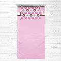 Bacati - Mod Dots/Stripes Pink/Chocolate 3 pc Toddler Bed Sheet Set 100 Percent Cotton Includes Fitted Sheet, Top Sheet, and Pil