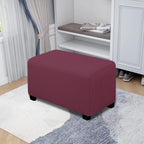 Easy-Going Stretch Ottoman Cover Folding Storage Stool Furniture Protector Soft Rectangle Slipcover With Elastic Bottom(Ottoman Small,Coffee)