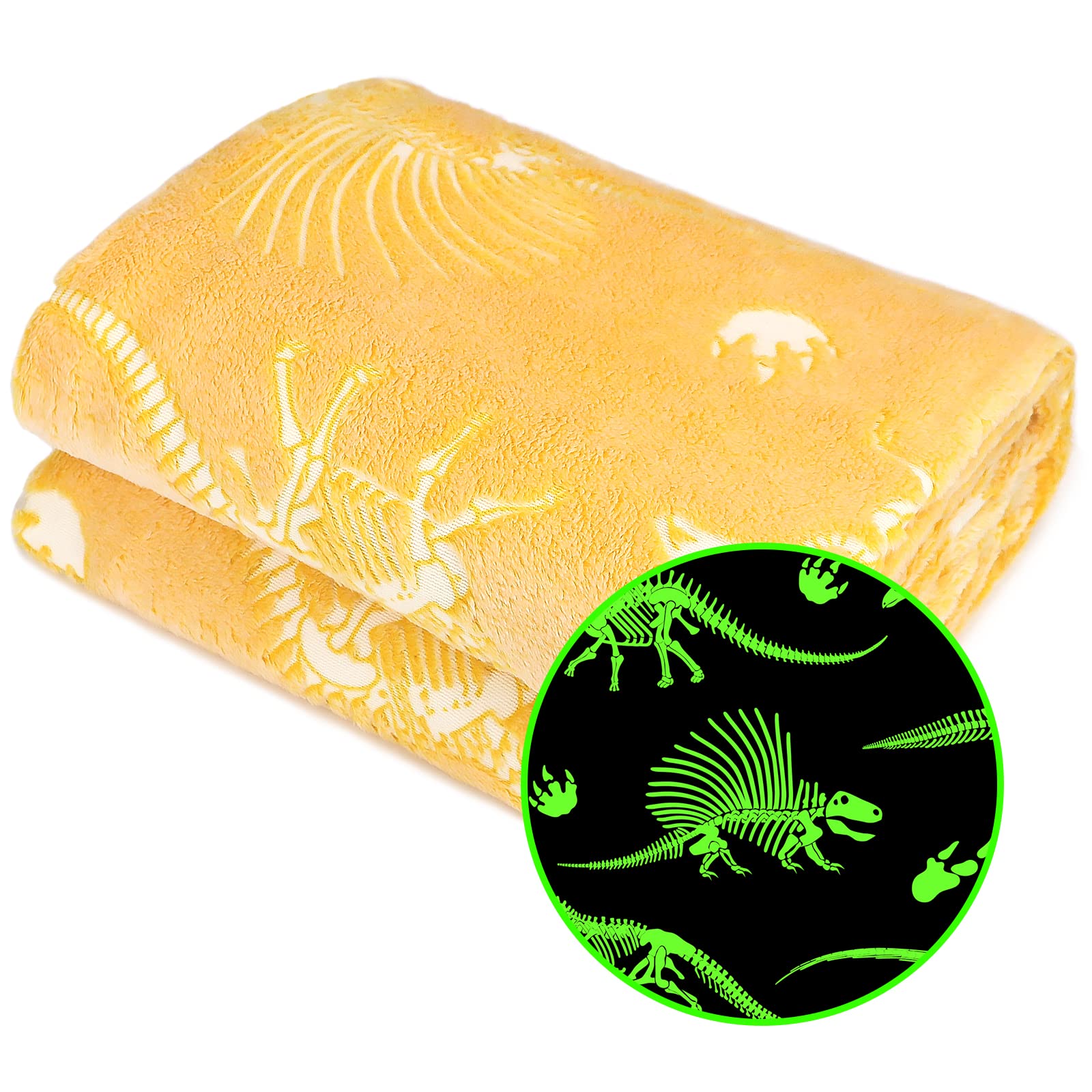 Glow In The Dark Blanket Dinosaur Throw Blanket For Boys Kids Cute Dino Blanket Unique Christmas Toys Gifts Gray Glowing Dinosau