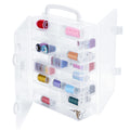 New brothread Double-Sided Storage Organizer/Box with Total 48 Adjustable Compartments, Removable Dividers For Embroidery and Se