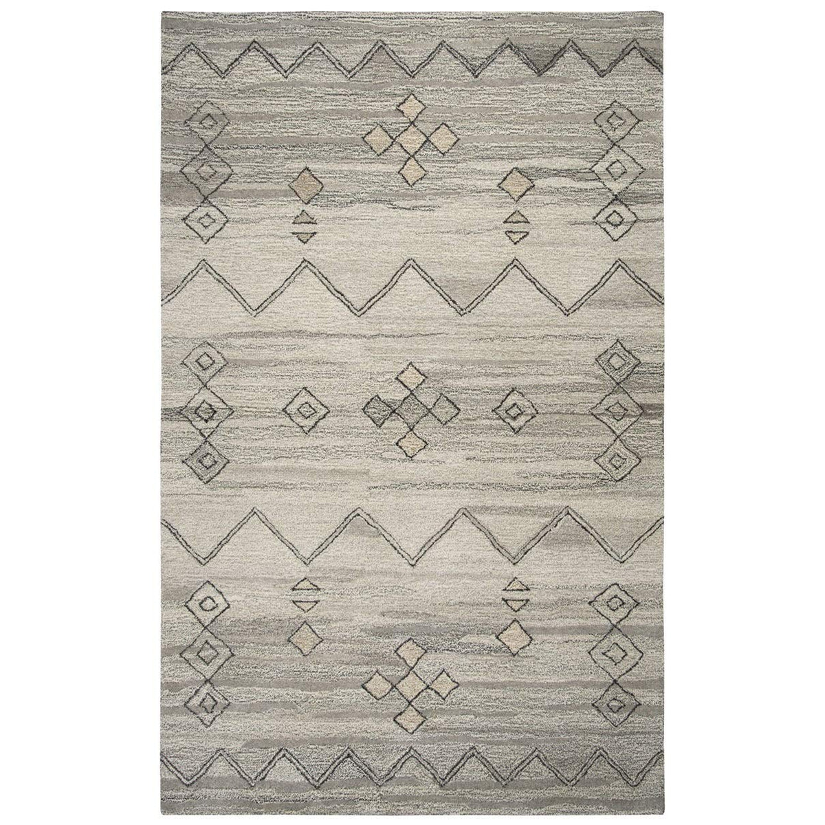 Rizzy Home Alora Decor Makalu 3' X 5' Moroccan Gray/Natural Hand-Tufted Area Rug