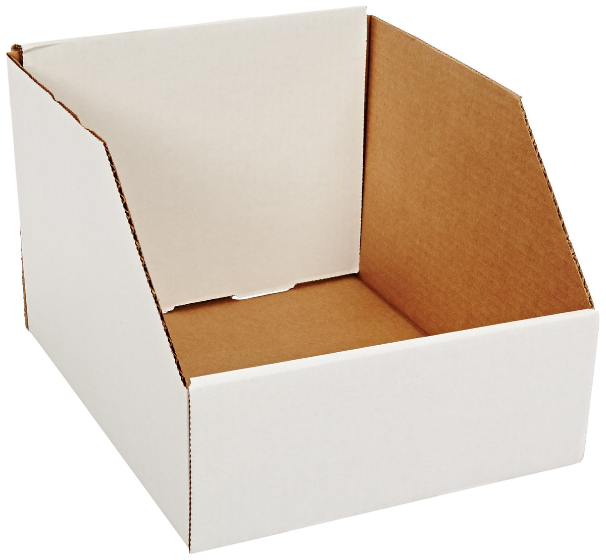 Aviditi Jumbo Corrugated Cardboard Storage Bins, 10'X 12'X 8', White, Pack Of 25, For Warehouse, Garage And Home Organization