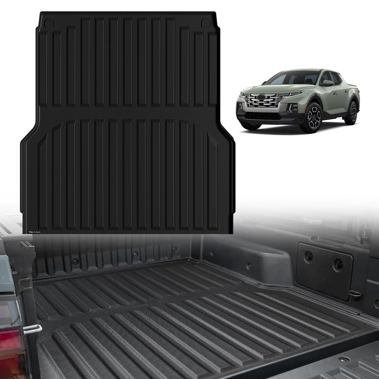 Triplealiners Truck Bed Mat Compatible With 2022 2023 2024 2025 Hyundai Santa Cruz Accessories 4Ft (52.1 ') Vehicle Bed Perfect