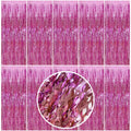 Pink Foil Curtain Backdrop Happy Birthday Decorations for Women Bachelorette Party Decorations Pink Fringe Backdrop Valentine's 