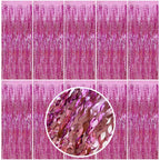 Pink Foil Curtain Backdrop Happy Birthday Decorations for Women Bachelorette Party Decorations Pink Fringe Backdrop Valentine's 