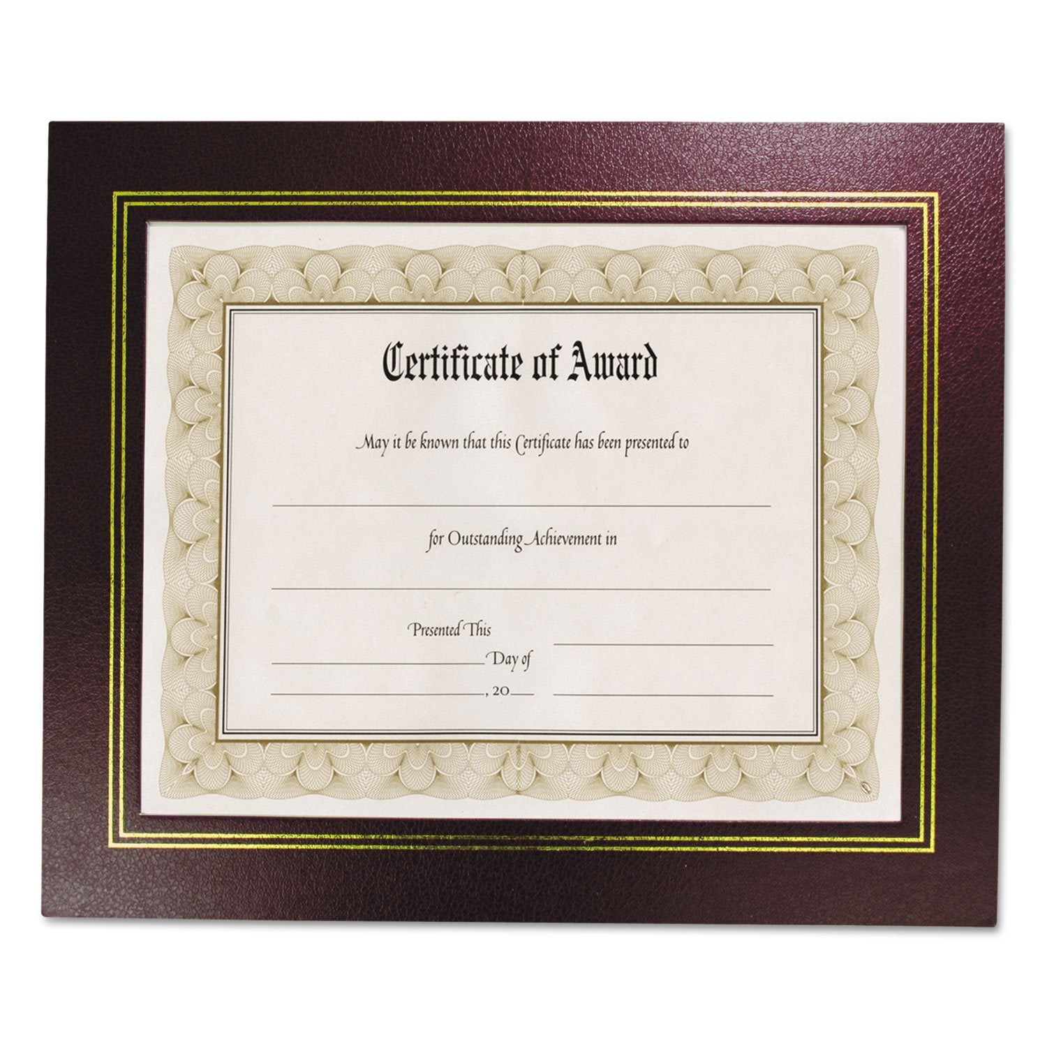 8.5' x 11' Leather Grain Certificate Frame Two Pack, Burgundy