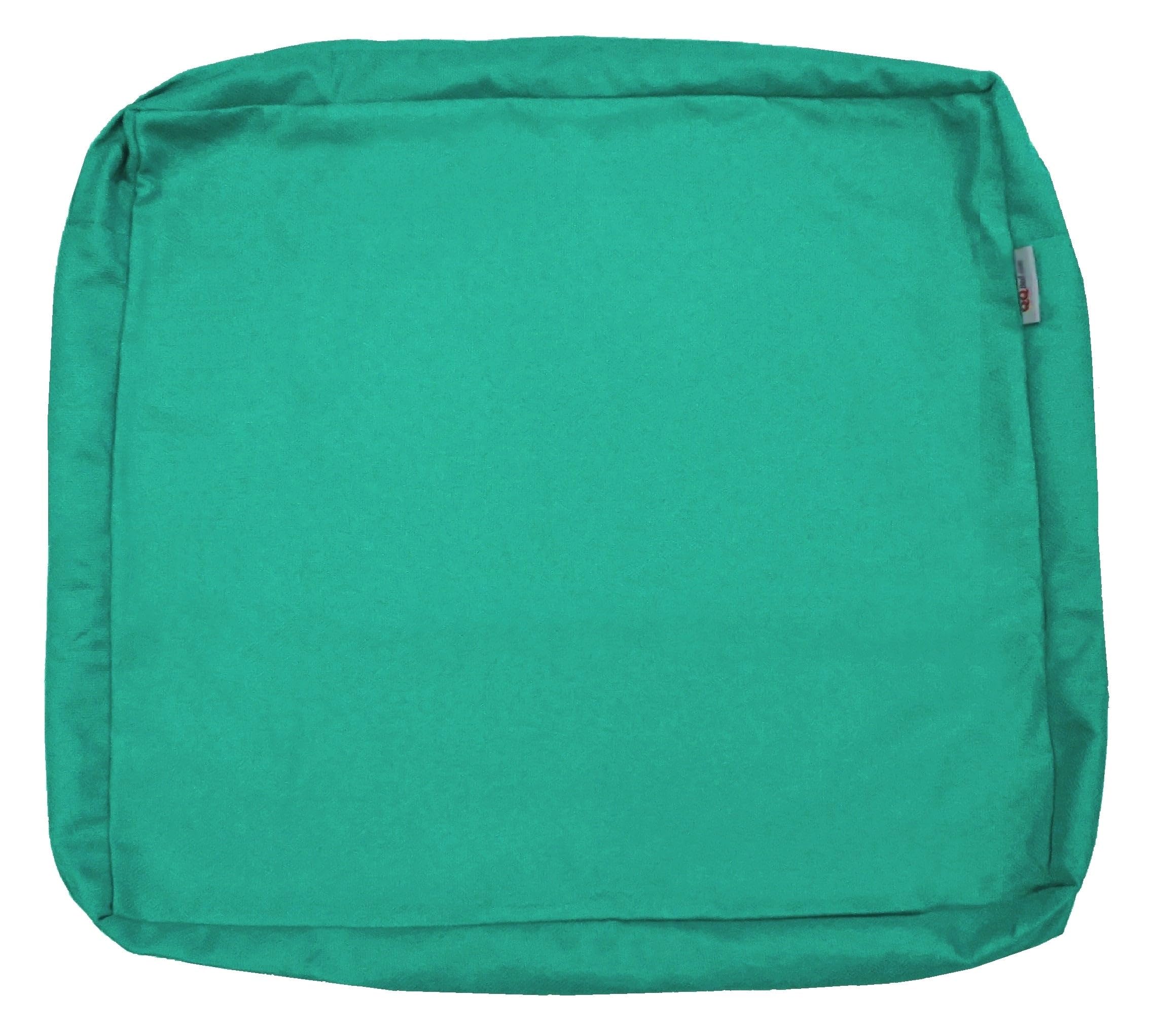 Qqbed Outdoor 4 Pack Patio Chair Washable Cushion Pillow Seat Covers - Replacement Covers Only (25'X25'X5' 4 Pack, Peacock Bl