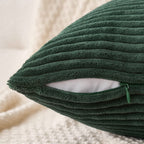 Miulee Pack Of 2 Army Green Corduroy Pillow Covers Soft Soild Striped Throw Pillow Covers Set Decorative Square Cushion Cases Pillowcases For Spring Sofa Bedroom Couch 20 X 20 Inch