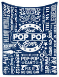 Innobeta Pop Pop Gifts, Gifts For Grandpa, Throw Blanket For Grandfather, Presents From Granddaughters Grandsons For Christmas,