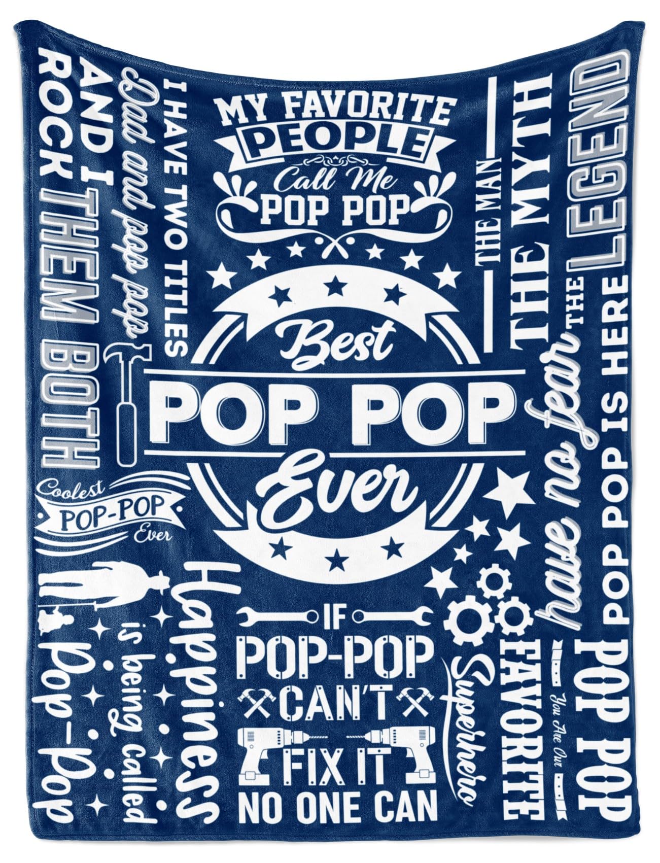 Innobeta Pop Pop Gifts, Gifts For Grandpa, Throw Blanket For Grandfather, Presents From Granddaughters Grandsons For Christmas,