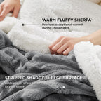 Bedsure Sherpa Blanket Queen Size For Bed - Super Soft Cozy Blanket Gift, Fleece Thick Warm Blanket For Winter, Dark Grey, 90X90