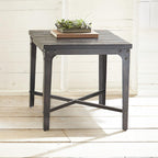 Steve Silver Sherlock Industrial Styling Square End Table, Hardwood Solids w/Iron Framed Base, Distressed Finish, Charcoal End Table, 22" L x 22" W x 24" H, Dark Brown/Charcoal