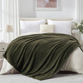 Exq Home Fleece Blanket Queen Size For Couch Or Bed - 3D Imitation Turtle Shell Jacquard Decorative Blankets - Cozy Soft Fuzzy F