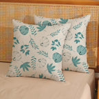 Gohdiwh Fall Pillow Covers 18X18 Set Of 2 Aqua Teal Pumpkin Maple Leaf Pillowcase Autumn Thanksgiving Decorations Outdoor Throw