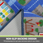 Capslpad Blue Car Road Kid Rug Carpet Playmat For Playoom Traffic Road Kids Play Mat For Toddler Non Slip Washable City Map Race