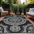 Luul Home Medallion Outdoor Rug 5X7 Washable Outside Carpet For Indoor Patio Porch Waterproof Easy Cleaning Non Shedding Area Ru