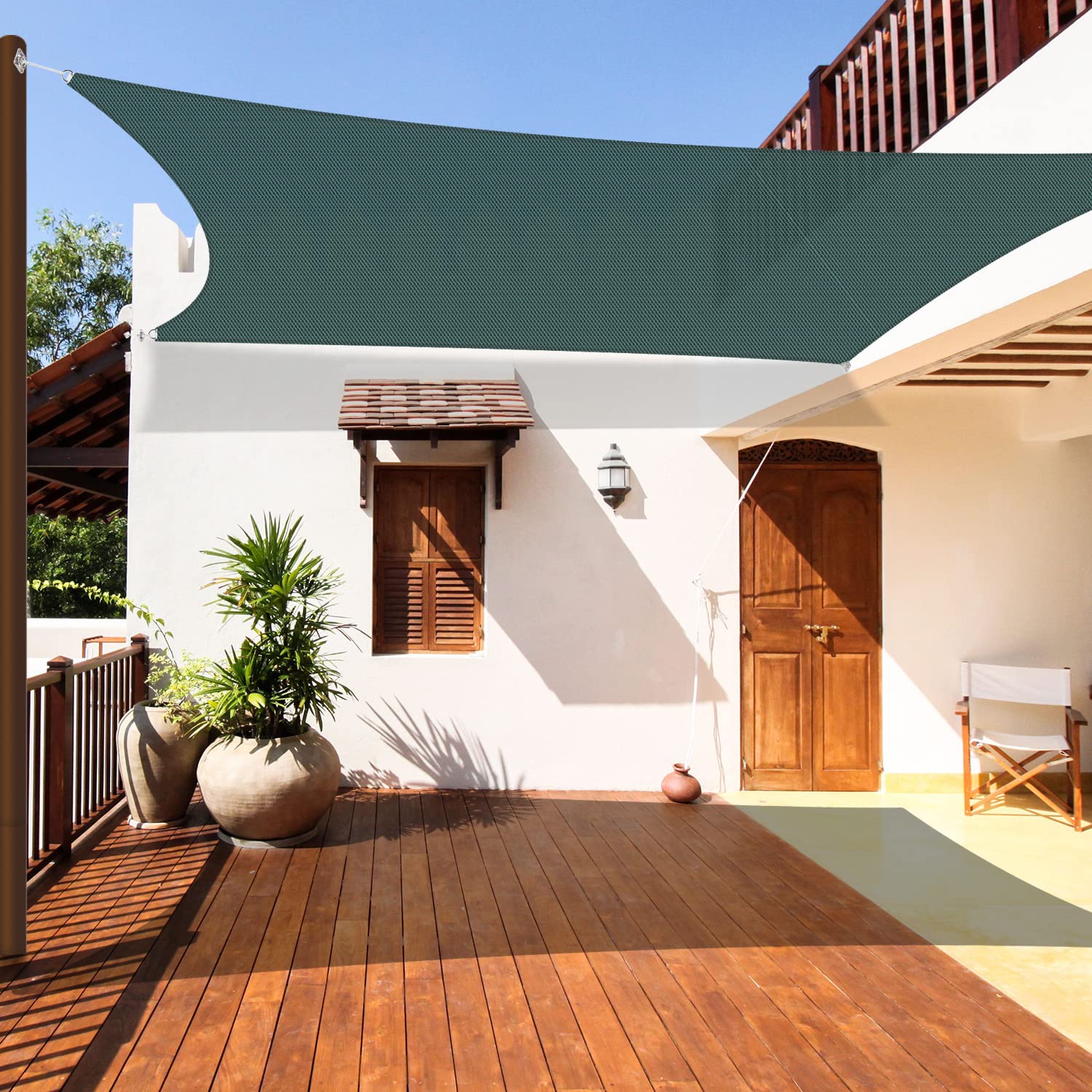 Coarbor 18'X18' Sun Shade Sail Outdoor Canopy Cover Rectangle Heavy Duty Shade Cloth For Backyard Yard Deck Patio Garden Outdoor