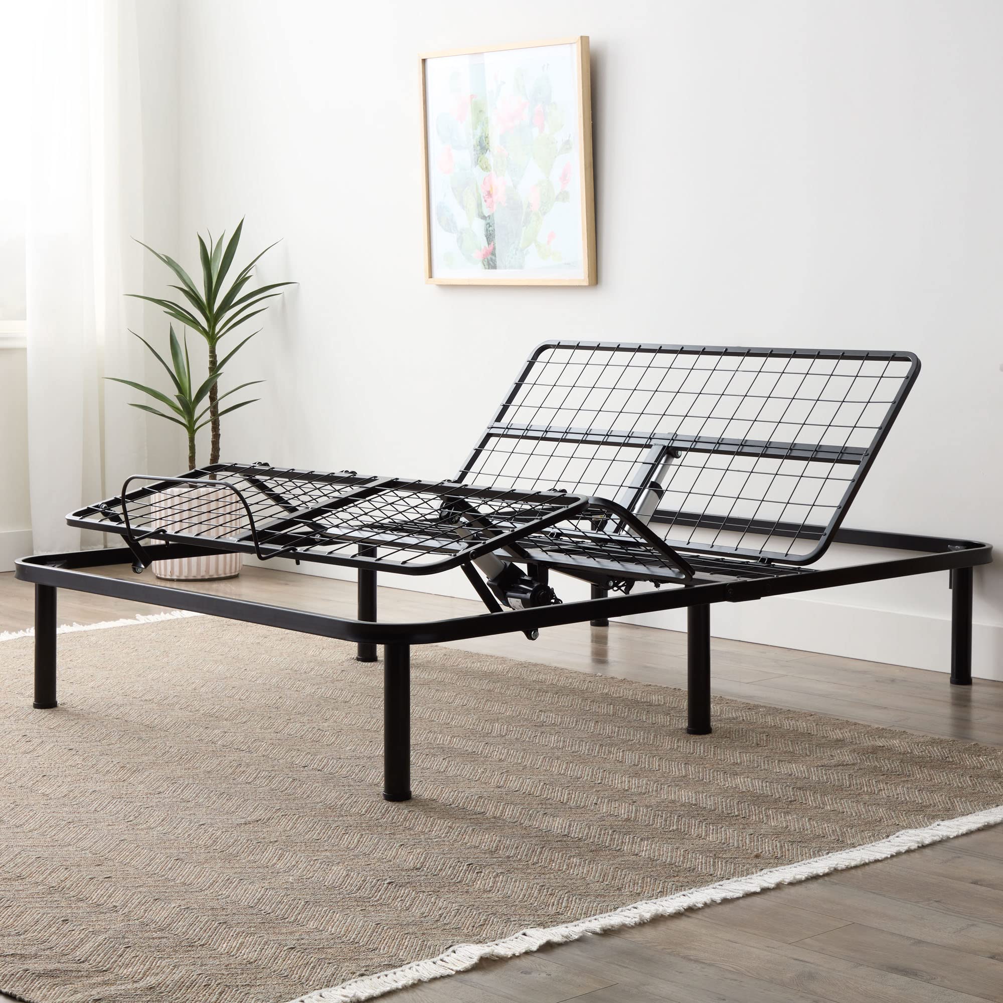 Linenspa Adjustable Bed Frame - Independent Head and Foot Incline - Powerful Quiet Motor - Easy Tool Free Assembly - Lounge - Wa