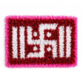 Suswa Art Traditional Swastik Design Door Mat, Handmade, Red and Yellow, for Home & Temple (Pink, Pair1)