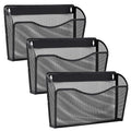 Gawerk 3 Pack Wall File Organizer, Mesh Hanging Metal Vertical Wall Mounted File Holder For Office/Home