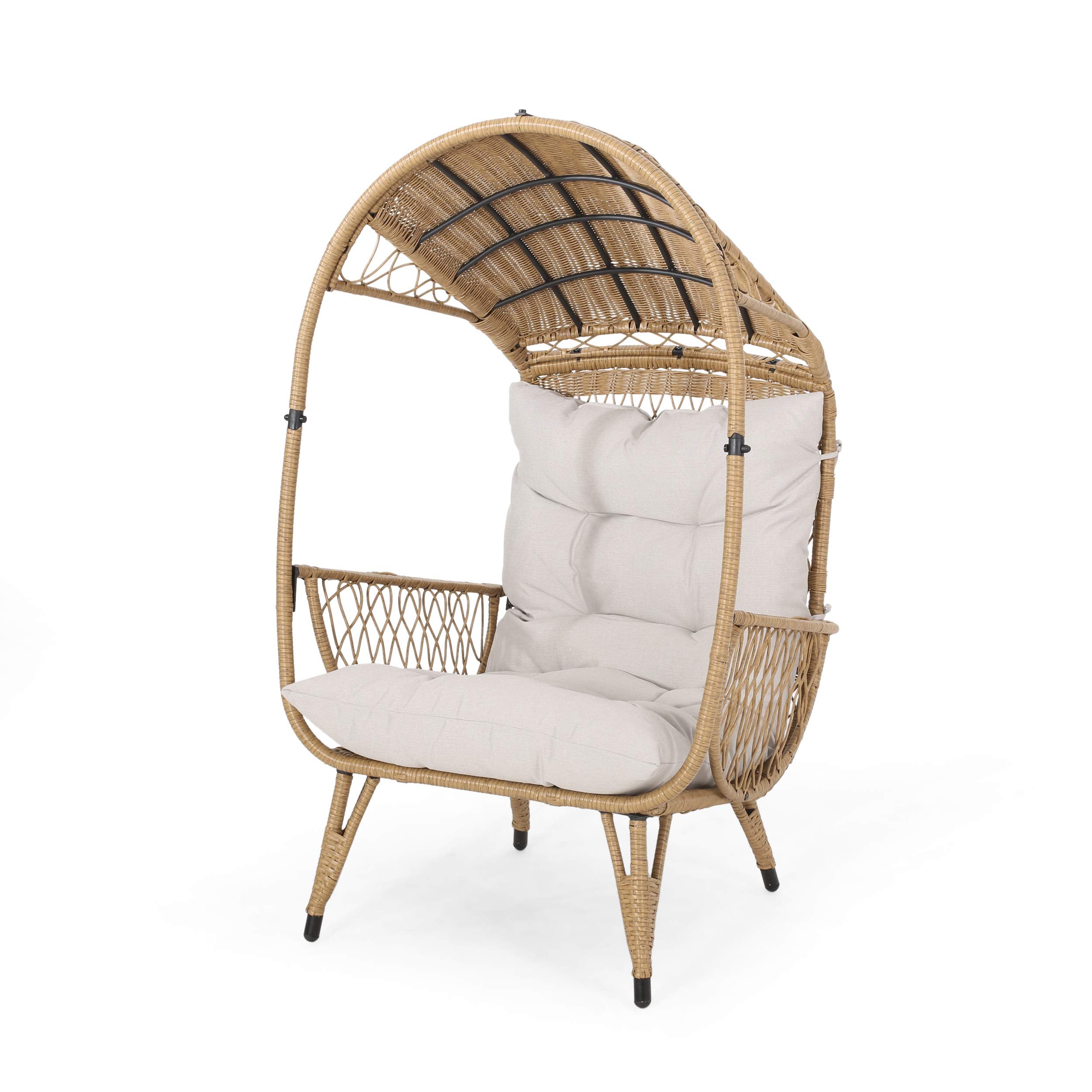 Gdfstudio Joanna Outdoor Wicker Standing Basket Chair