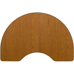 Flash Furniture Wren 48''W x 96''L Kidney Oak Thermal Laminate Activity Table - Standard Height Adjustable Legs